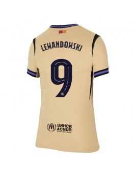Billige Barcelona Robert Lewandowski #9 Bortedrakt Dame 2025-26 Kortermet